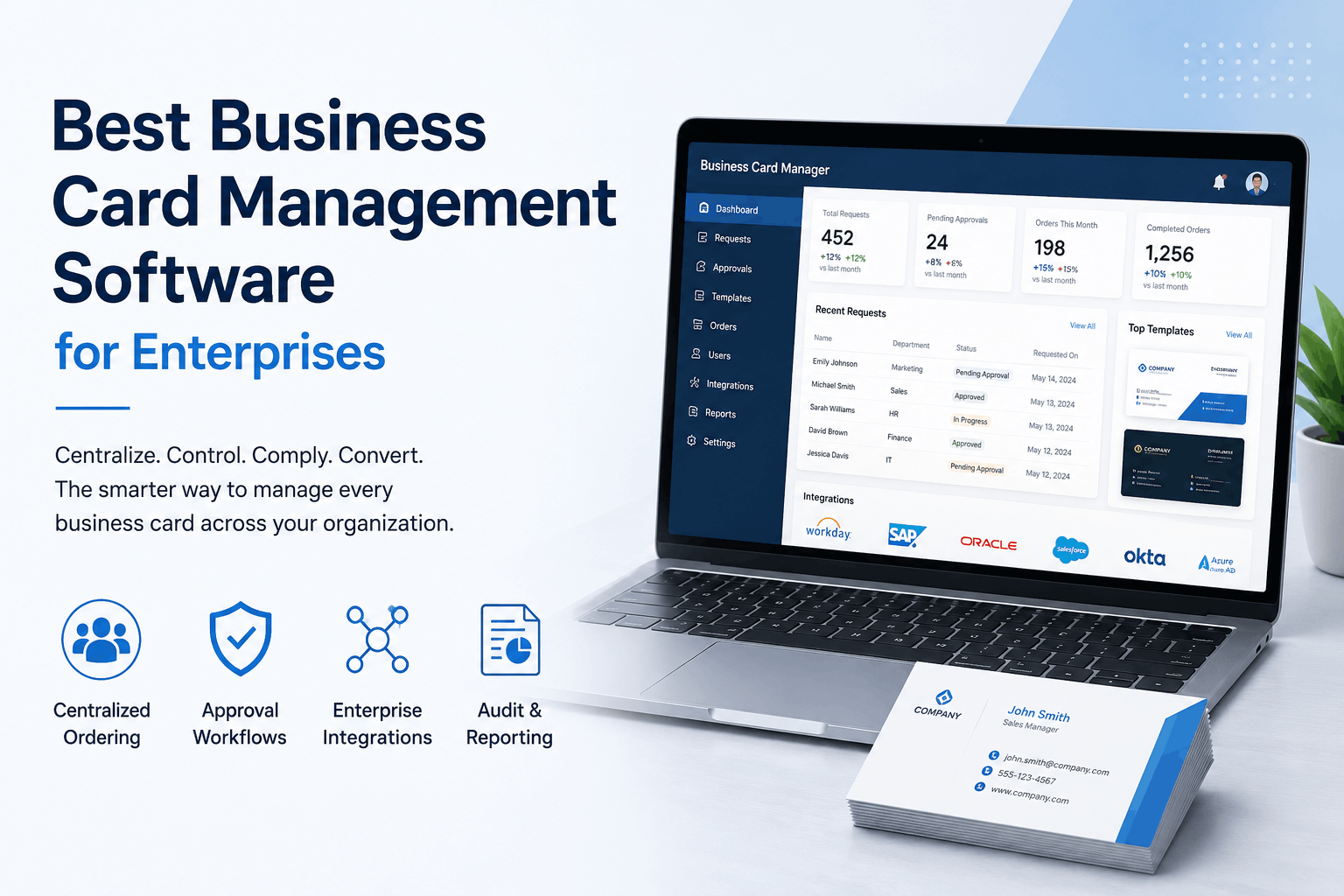 Business card management software for enterprises