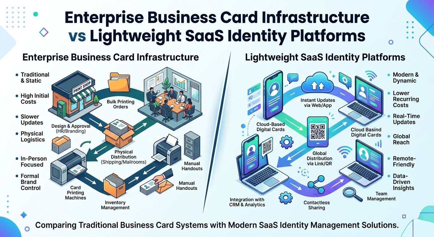 Enterprise Business Card Infrastructure vs Lightweight SaaS Identity Platforms