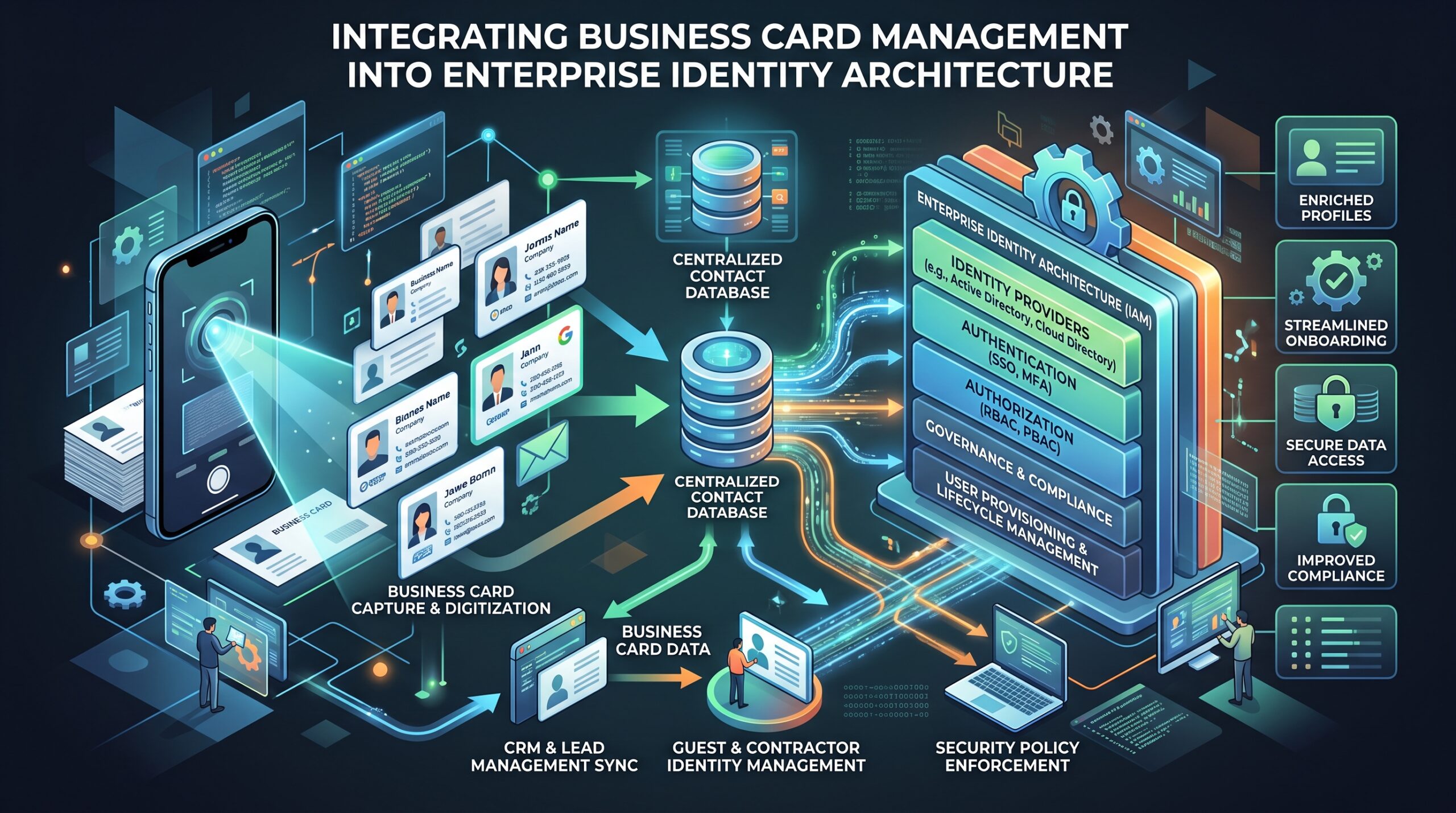 Integrating Business Card Management into Enterprise Identity Architecture