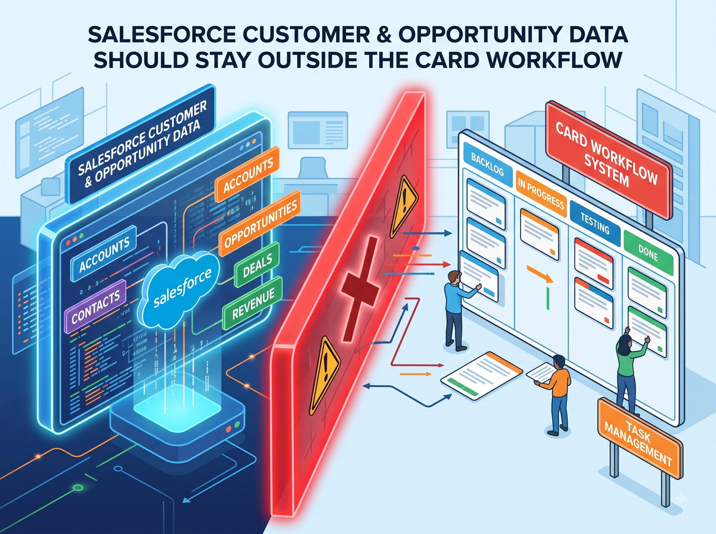 Salesforce Customer and Opportunity Data Should Stay Outside the Card Workflow
