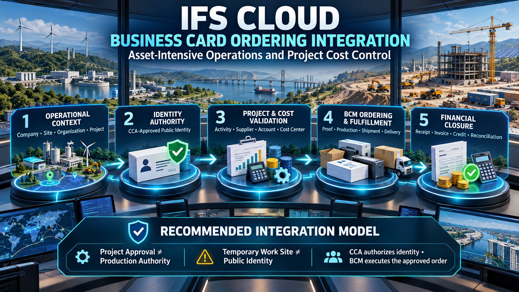 IFS Cloud Business Card Ordering Integration for Asset Intensive Operations and Project Cost Control