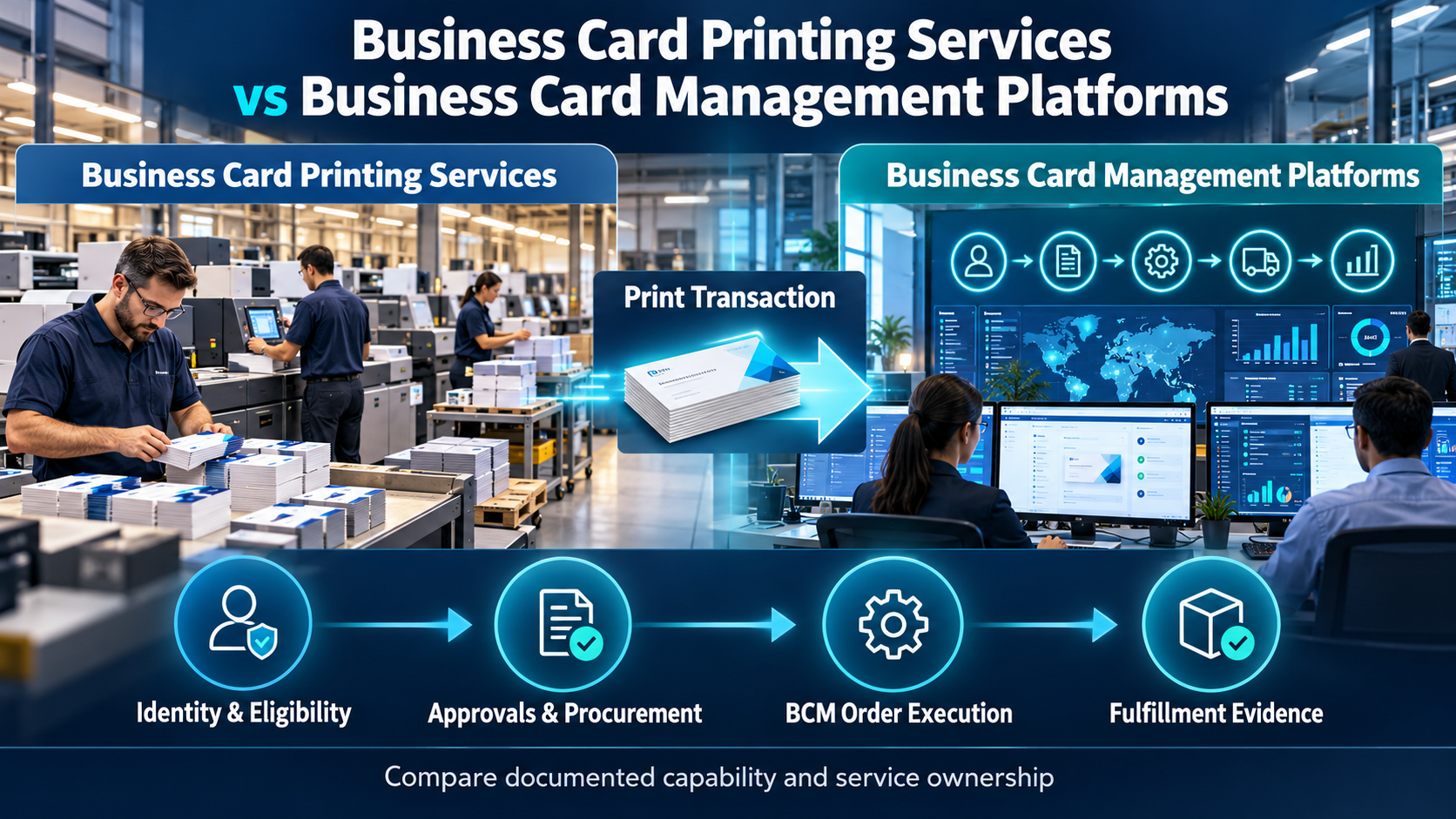 Business Card Printing Services vs Business Card Management Platforms