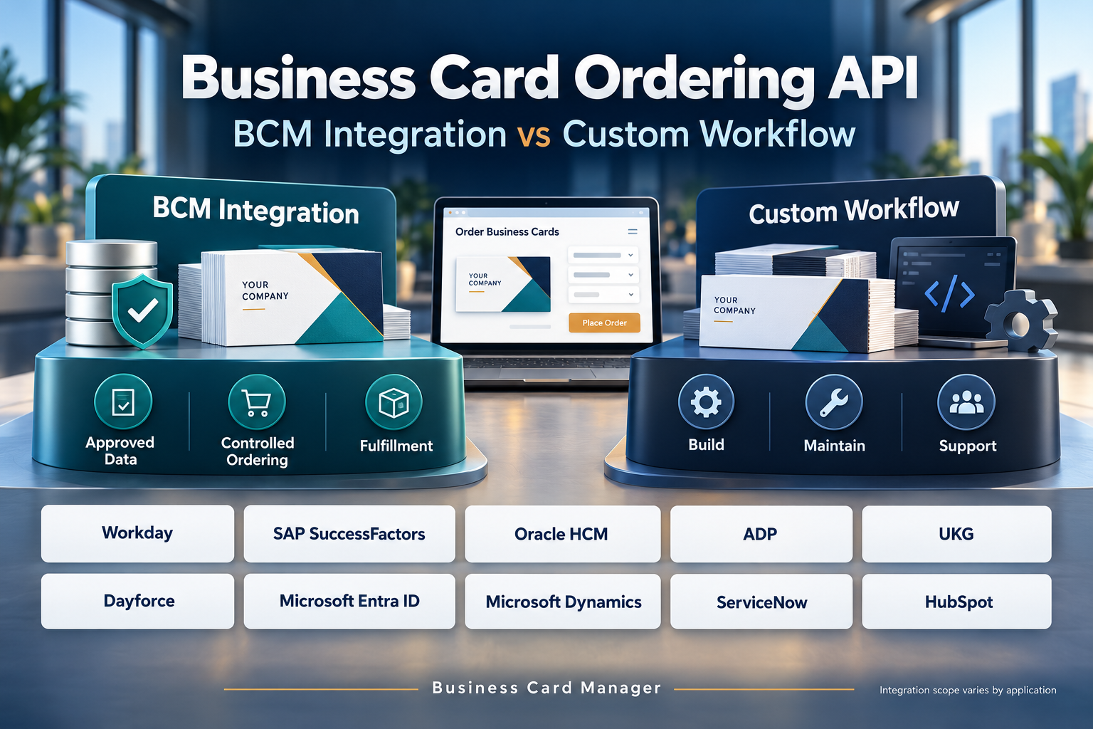 Business Card Ordering API vs Custom Integration: How To Evaluate BCM For Enterprise Applications